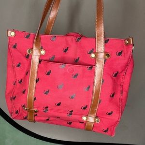 Red Black Cat Messenger Bag